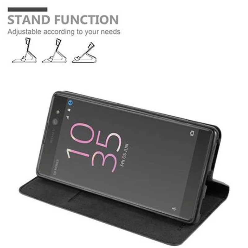 Cadorabo Hülle kompatibel mit Sony Xperia XA ULTRA Schutzhülle mit Magnetverschluss, Standfunktion und Kartenfach