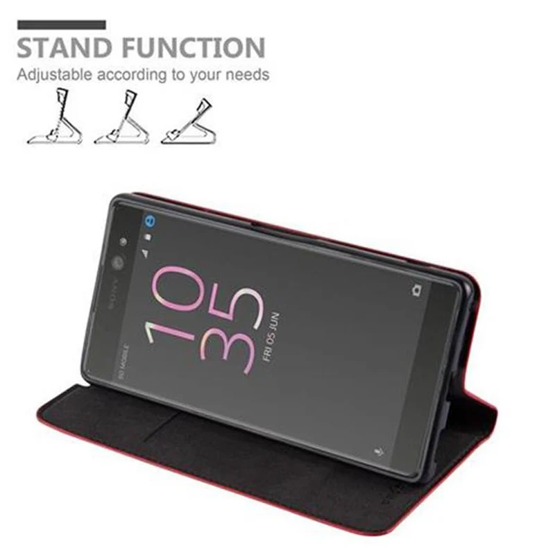 Cadorabo Hülle kompatibel mit Sony Xperia XA ULTRA Schutzhülle mit Magnetverschluss, Standfunktion und Kartenfach