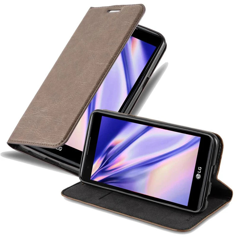 Cadorabo Hülle kompatibel mit LG X POWER Schutzhülle mit Magnetverschluss, Standfunktion und Kartenfach