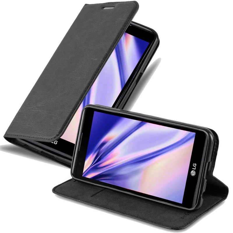 Cadorabo Hülle kompatibel mit LG X POWER Schutzhülle mit Magnetverschluss, Standfunktion und Kartenfach