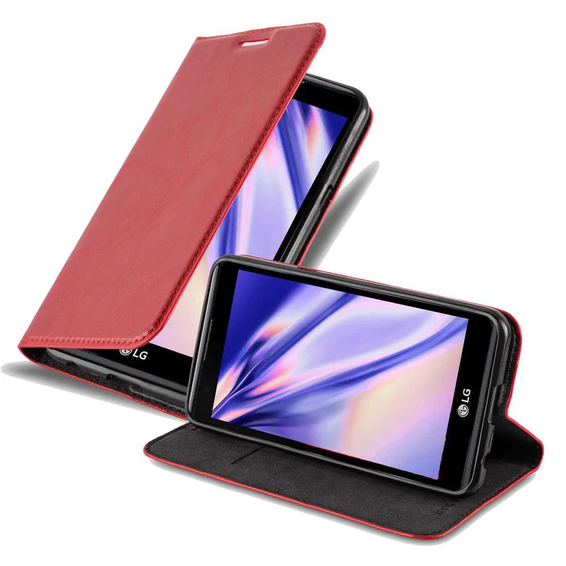 Cadorabo Hülle kompatibel mit LG X POWER Schutzhülle mit Magnetverschluss, Standfunktion und Kartenfach