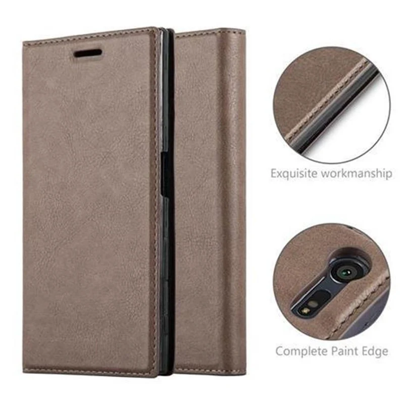 Cadorabo Hülle kompatibel mit Sony Xperia X COMPACT Schutzhülle mit Magnetverschluss, Standfunktion und Kartenfach
