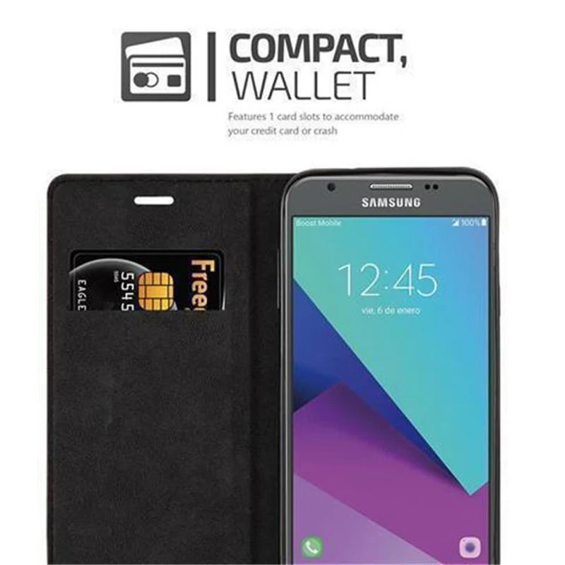 Cadorabo Hülle kompatibel mit Samsung Galaxy J5 2017 US Version Schutzhülle mit Magnetverschluss, Standfunktion und Kartenfach