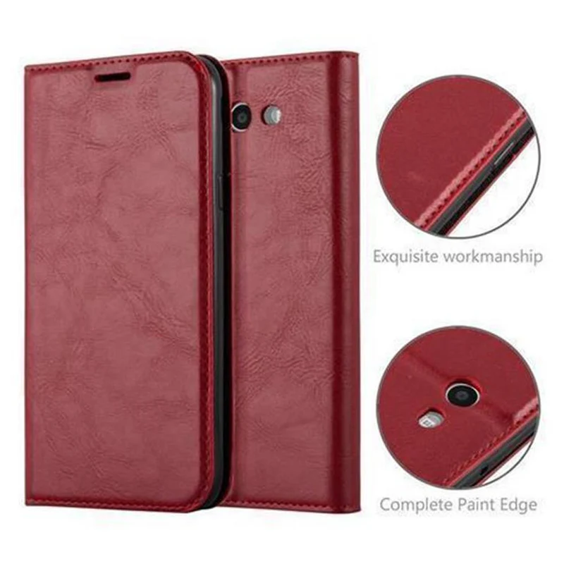 Cadorabo Hülle kompatibel mit Samsung Galaxy J3 2017 US Version Schutzhülle mit Magnetverschluss, Standfunktion und Kartenfach