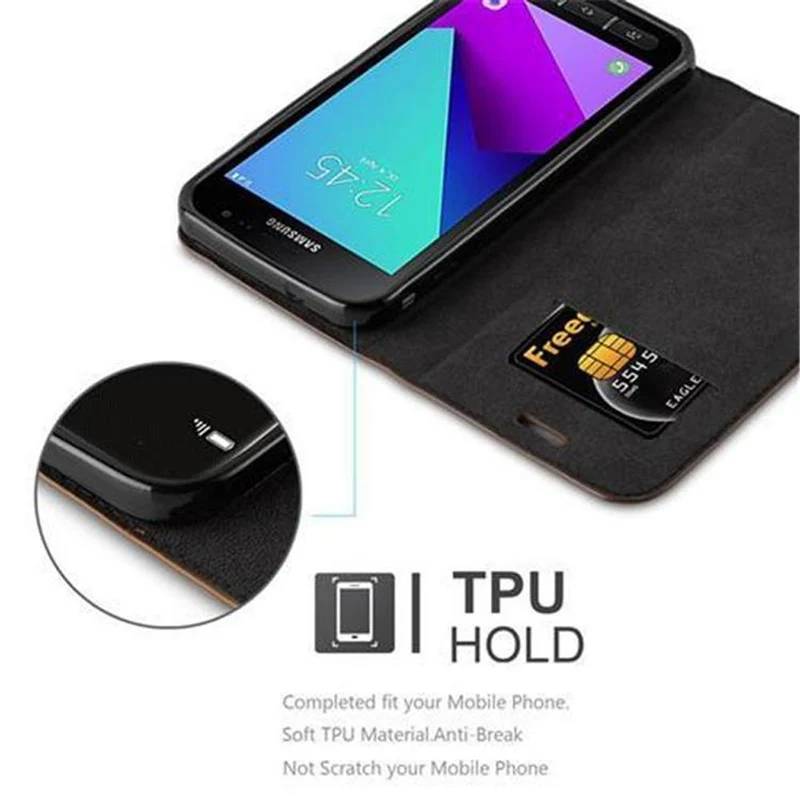 Cadorabo Hülle kompatibel mit Samsung Galaxy XCover 4 / XCover 4s Schutzhülle mit Magnetverschluss, Standfunktion und Kartenfach