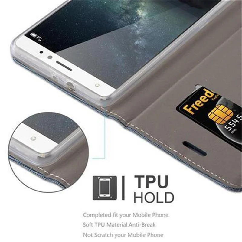 Cadorabo Hülle kompatibel mit Huawei MATE S Schutzhülle mit Magnetverschluss, Standfunktion und Kartenfach