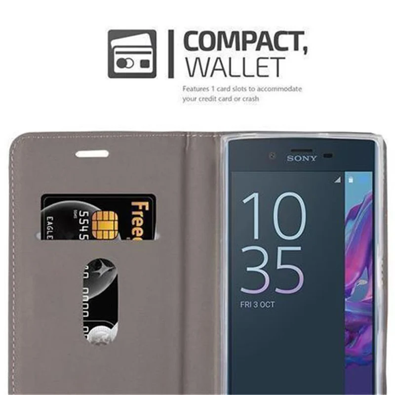 Cadorabo Hülle kompatibel mit Sony Xperia XZ / XZs Schutzhülle mit Magnetverschluss, Standfunktion und Kartenfach