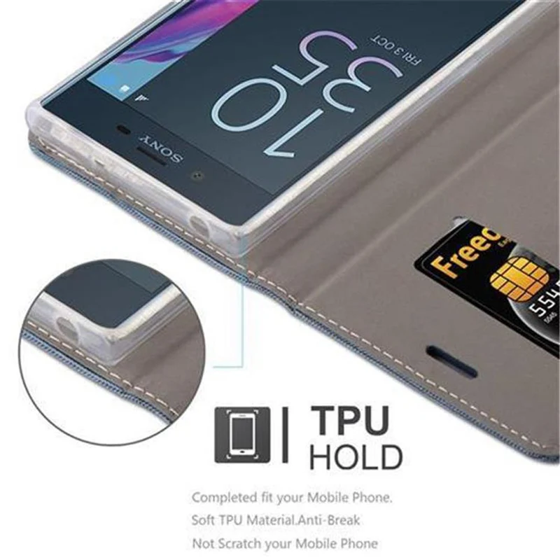 Cadorabo Hülle kompatibel mit Sony Xperia XZ / XZs Schutzhülle mit Magnetverschluss, Standfunktion und Kartenfach