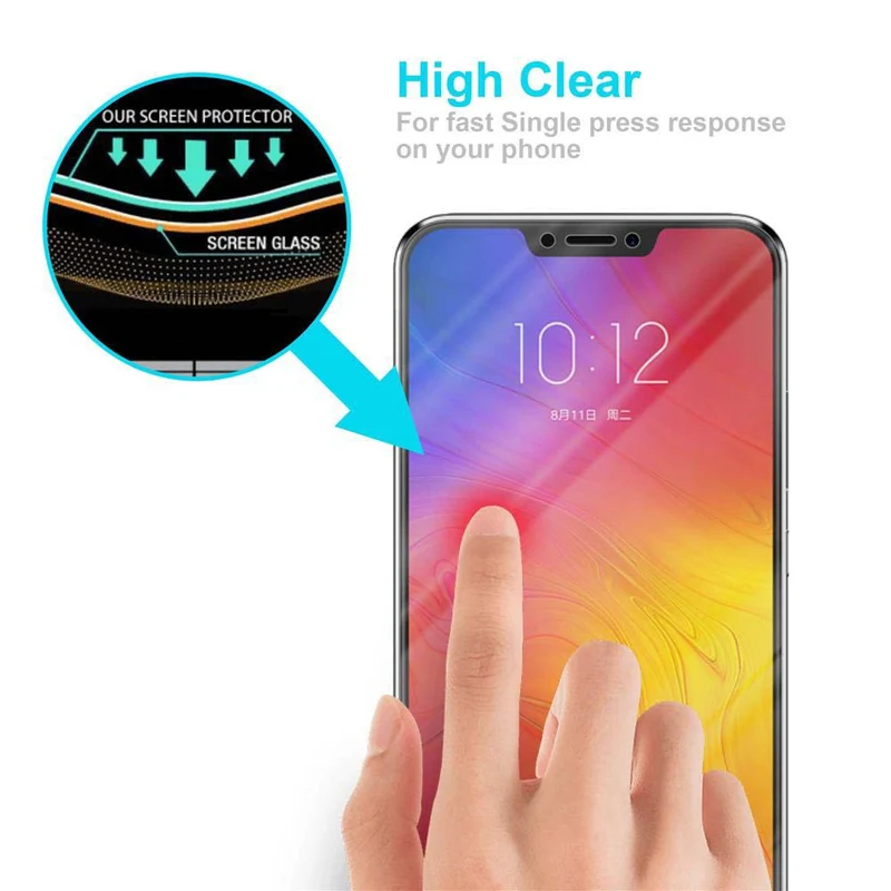 Cadorabo Panzer Folie kompatibel mit Lenovo Z5 - Schutzfolie Gehärtetes (Tempered) Display-Schutzglas in 9H Härte mit 3D Touch Kompatibilität