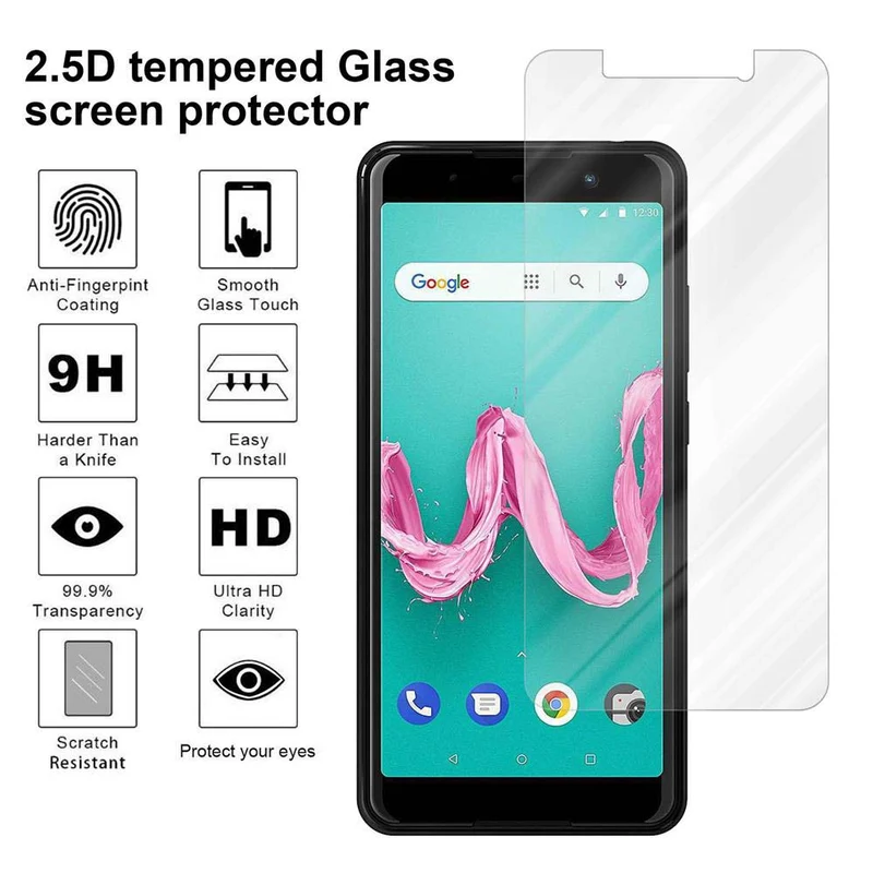 Cadorabo Panzer Folie kompatibel mit WIKO LENNY 5 - Schutzfolie Gehärtetes (Tempered) Display-Schutzglas in 9H Härte mit 3D Touch Kompatibilität