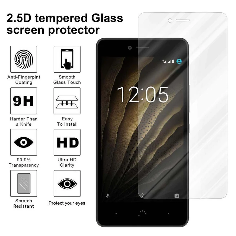 Cadorabo Panzer Folie kompatibel mit BQ Aquaris U / U LITE - Schutzfolie Gehärtetes (Tempered) Display-Schutzglas in 9H Härte mit 3D Touch Kompatibilität