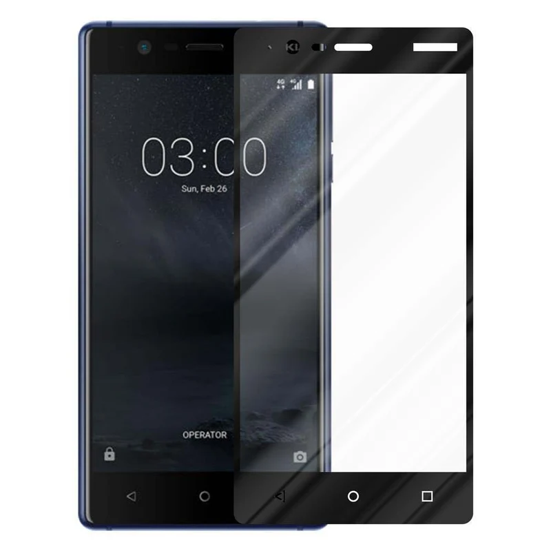 Cadorabo Vollbild Panzer Folie kompatibel mit Nokia 3,1 - Schutzfolie Gehärtetes (Tempered) Display-Schutzglas in 9H Härte mit 3D Touch