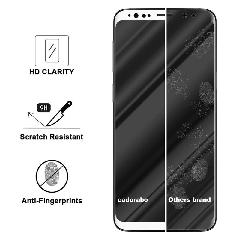 Cadorabo Vollbild Panzer Folie kompatibel mit Samsung Galaxy S9 - Schutzfolie Gehärtetes (Tempered) Display-Schutzglas in 9H Härte mit 3D Touch