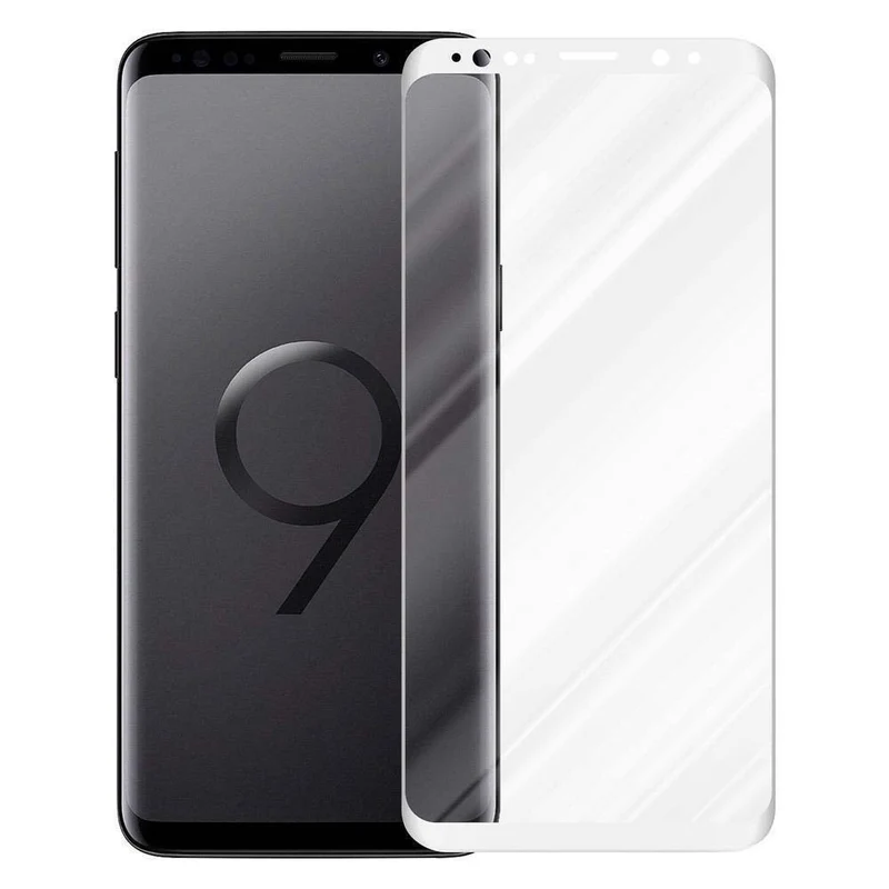 Cadorabo Vollbild Panzer Folie kompatibel mit Samsung Galaxy S9 - Schutzfolie Gehärtetes (Tempered) Display-Schutzglas in 9H Härte mit 3D Touch