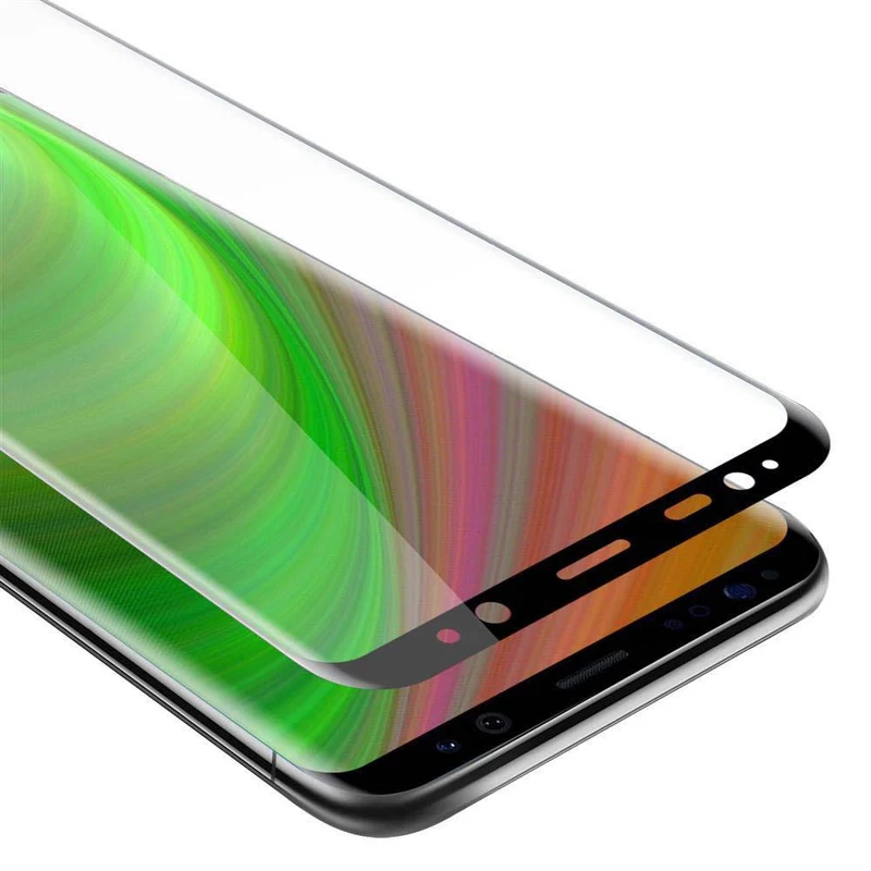 Cadorabo Vollbild Panzer Folie kompatibel mit Samsung Galaxy S8 - Schutzfolie Gehärtetes (Tempered) Display-Schutzglas in 9H Härte mit 3D Touch