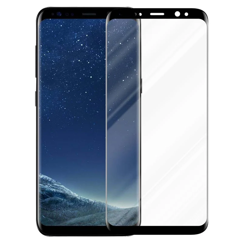 Cadorabo Vollbild Panzer Folie kompatibel mit Samsung Galaxy S8 - Schutzfolie Gehärtetes (Tempered) Display-Schutzglas in 9H Härte mit 3D Touch