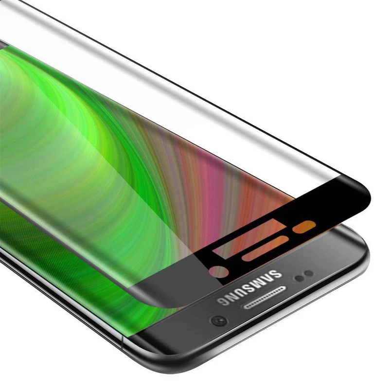 Cadorabo Vollbild Panzer Folie kompatibel mit Samsung Galaxy S6 EDGE - Schutzfolie Gehärtetes (Tempered) Display-Schutzglas in 9H Härte mit 3D Touch