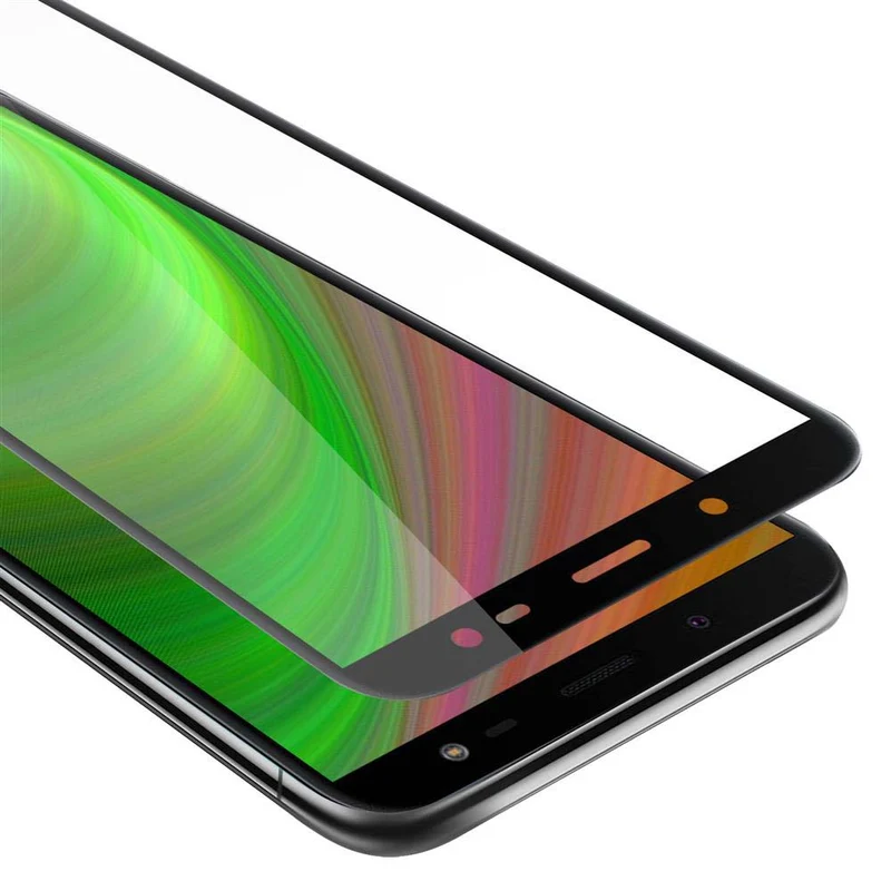 Cadorabo Vollbild Panzer Folie kompatibel mit Samsung Galaxy J8 2018 - Schutzfolie Gehärtetes (Tempered) Display-Schutzglas in 9H Härte mit 3D Touch