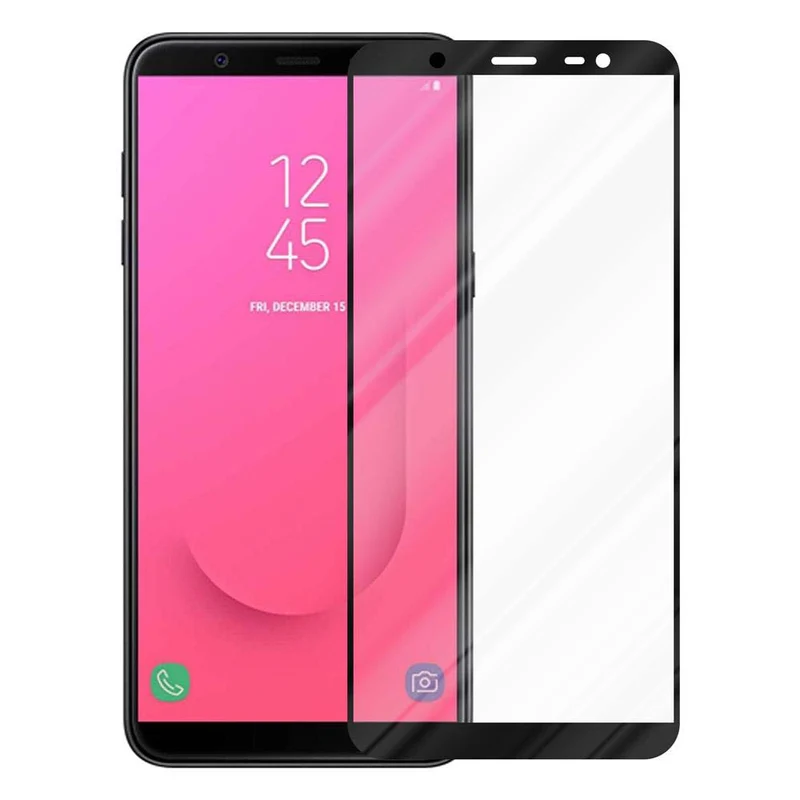 Cadorabo Vollbild Panzer Folie kompatibel mit Samsung Galaxy J8 2018 - Schutzfolie Gehärtetes (Tempered) Display-Schutzglas in 9H Härte mit 3D Touch