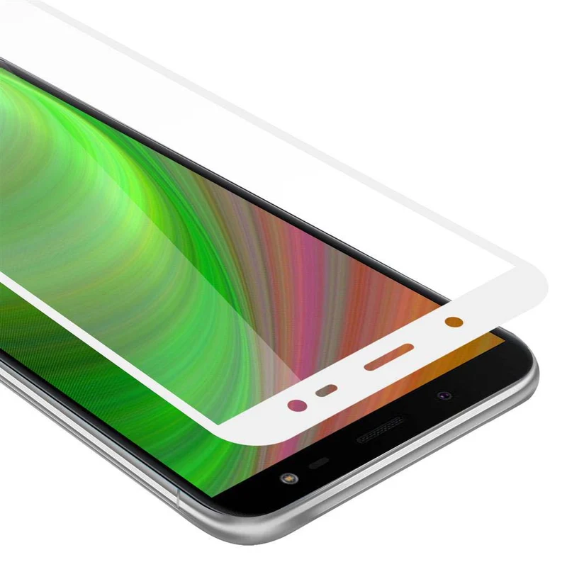 Cadorabo Vollbild Panzer Folie kompatibel mit Samsung Galaxy J8 2018 - Schutzfolie Gehärtetes (Tempered) Display-Schutzglas in 9H Härte mit 3D Touch