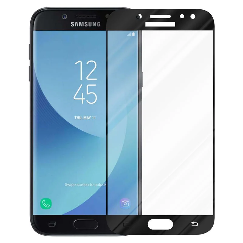 Cadorabo Vollbild Panzer Folie kompatibel mit Samsung Galaxy J7 2017 / J7 PRO - Schutzfolie Gehärtetes (Tempered) Display-Schutzglas in 9H Härte mit 3D Touch