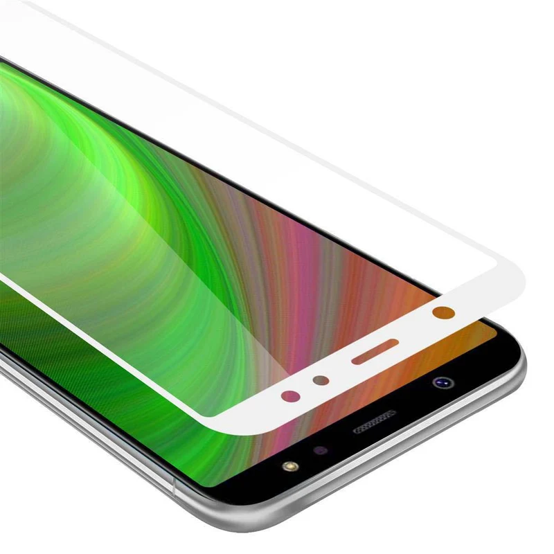 Cadorabo Vollbild Panzer Folie kompatibel mit Samsung Galaxy A6 2018 - Schutzfolie Gehärtetes (Tempered) Display-Schutzglas in 9H Härte mit 3D Touch