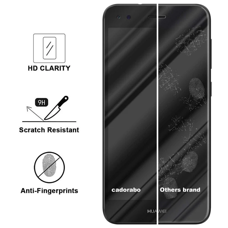 Cadorabo Vollbild Panzer Folie kompatibel mit Huawei Y6 PRO 2017 - Schutzfolie Gehärtetes (Tempered) Display-Schutzglas in 9H Härte mit 3D Touch