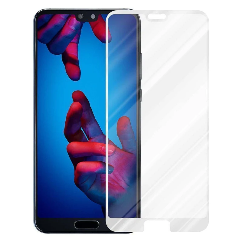 Cadorabo Vollbild Panzer Folie kompatibel mit Huawei P20 - Schutzfolie Gehärtetes (Tempered) Display-Schutzglas in 9H Härte mit 3D Touch
