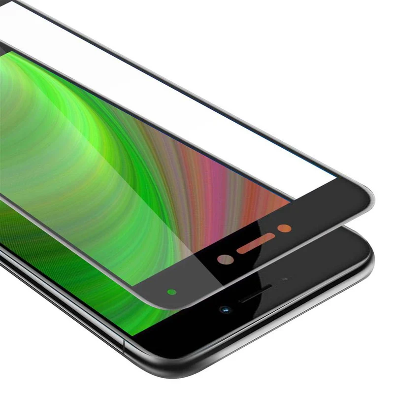 Cadorabo Vollbild Panzer Folie kompatibel mit Huawei P8 LITE 2017 / P9 LITE 2017 - Schutzfolie Gehärtetes (Tempered) Display-Schutzglas in 9H Härte mit 3D Touch