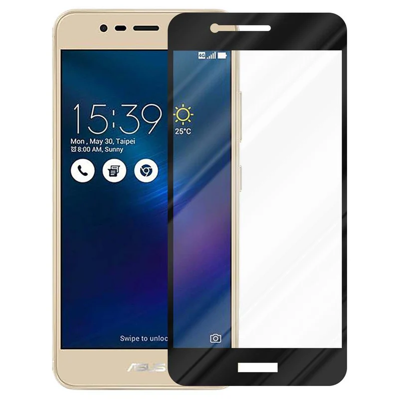 Cadorabo Vollbild Panzer Folie kompatibel mit Asus ZenFone 3 MAX (5.2 Zoll) - Schutzfolie Gehärtetes (Tempered) Display-Schutzglas in 9H Härte mit 3D Touch