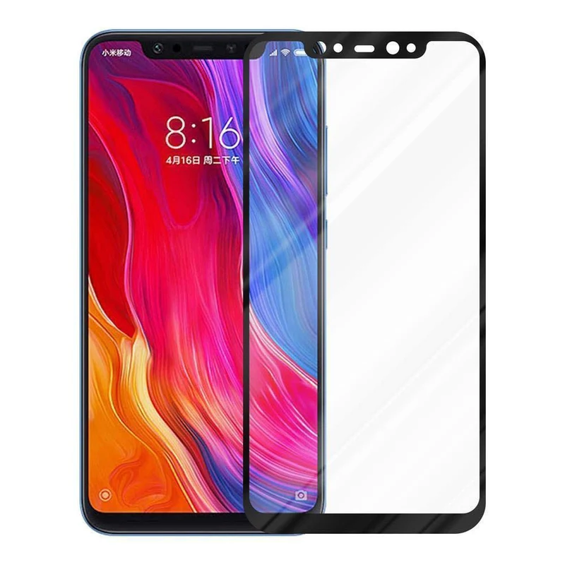 Cadorabo Vollbild Panzer Folie kompatibel mit Xiaomi Mi 8 - Schutzfolie Gehärtetes (Tempered) Display-Schutzglas in 9H Härte mit 3D Touch