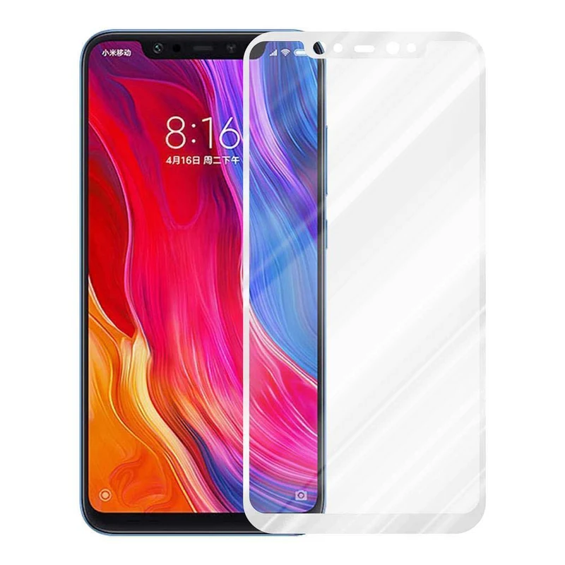 Cadorabo Vollbild Panzer Folie kompatibel mit Xiaomi Mi 8 - Schutzfolie Gehärtetes (Tempered) Display-Schutzglas in 9H Härte mit 3D Touch