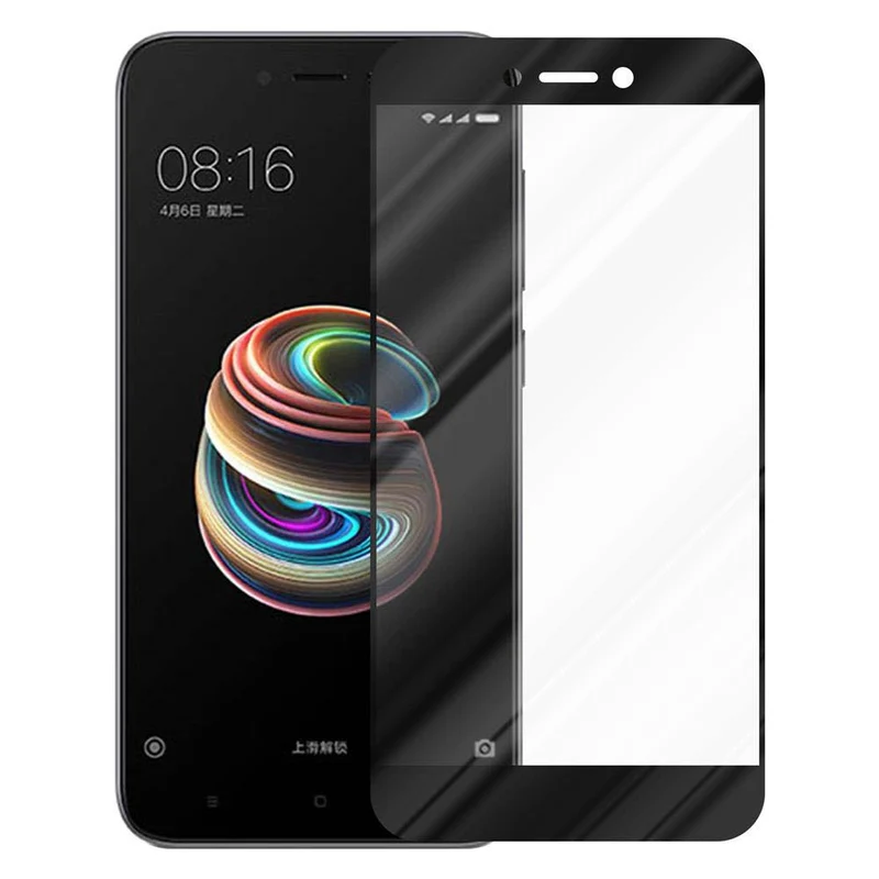 Cadorabo Vollbild Panzer Folie kompatibel mit Xiaomi RedMi 5A - Schutzfolie Gehärtetes (Tempered) Display-Schutzglas in 9H Härte mit 3D Touch