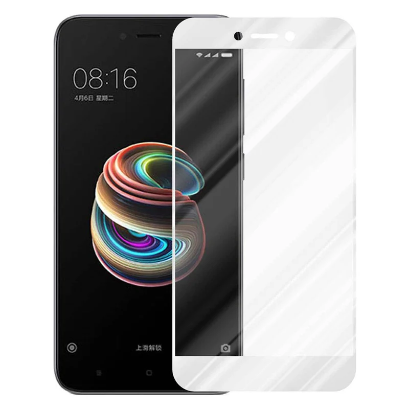 Cadorabo Vollbild Panzer Folie kompatibel mit Xiaomi RedMi 5A - Schutzfolie Gehärtetes (Tempered) Display-Schutzglas in 9H Härte mit 3D Touch