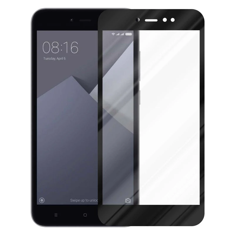 Cadorabo Vollbild Panzer Folie kompatibel mit Xiaomi RedMi NOTE 5A PRIME - Schutzfolie Gehärtetes (Tempered) Display-Schutzglas in 9H Härte mit 3D Touch