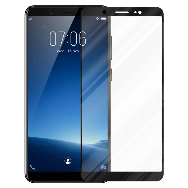 Cadorabo Vollbild Panzer Folie kompatibel mit Vivo V7 PLUS - Schutzfolie Gehärtetes (Tempered) Display-Schutzglas in 9H Härte mit 3D Touch