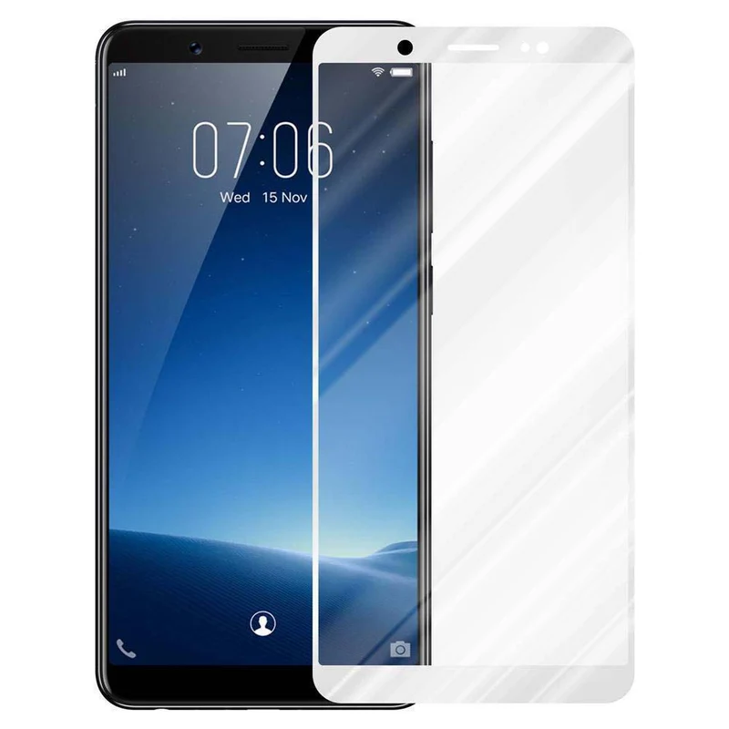 Cadorabo Vollbild Panzer Folie kompatibel mit Vivo V7 PLUS - Schutzfolie Gehärtetes (Tempered) Display-Schutzglas in 9H Härte mit 3D Touch