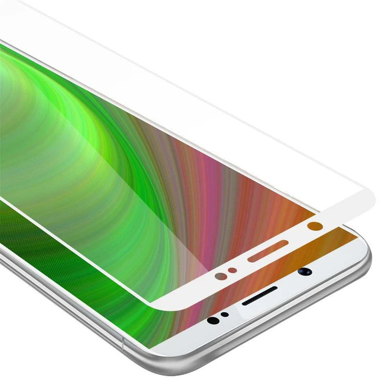 Cadorabo Vollbild Panzer Folie kompatibel mit Vivo V7 - Schutzfolie Gehärtetes (Tempered) Display-Schutzglas in 9H Härte mit 3D Touch