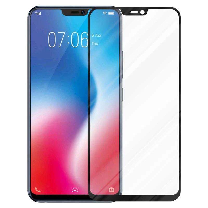 Cadorabo Vollbild Panzer Folie kompatibel mit Vivo V9 - Schutzfolie Gehärtetes (Tempered) Display-Schutzglas in 9H Härte mit 3D Touch