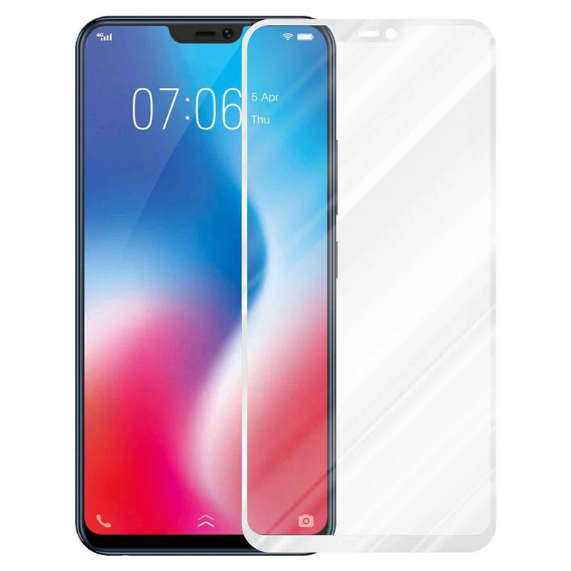 Cadorabo Vollbild Panzer Folie kompatibel mit Vivo V9 - Schutzfolie Gehärtetes (Tempered) Display-Schutzglas in 9H Härte mit 3D Touch