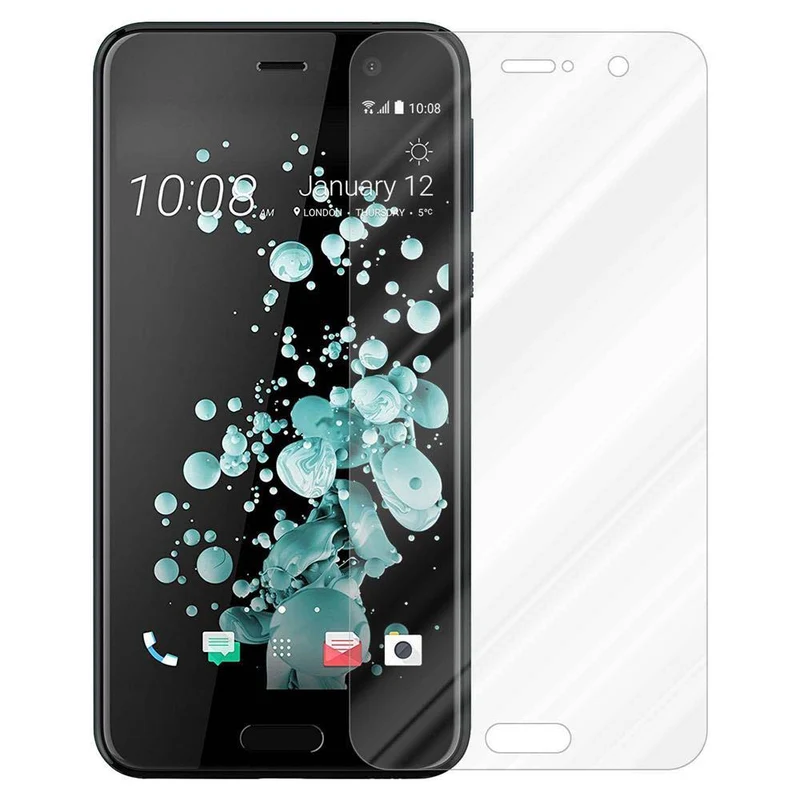 Cadorabo Panzer Folie kompatibel mit HTC U PLAY - Schutzfolie Gehärtetes (Tempered) Display-Schutzglas in 9H Härte mit 3D Touch Kompatibilität