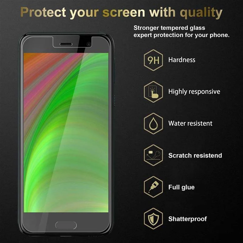 Cadorabo Panzer Folie kompatibel mit HTC U PLAY - Schutzfolie Gehärtetes (Tempered) Display-Schutzglas in 9H Härte mit 3D Touch Kompatibilität