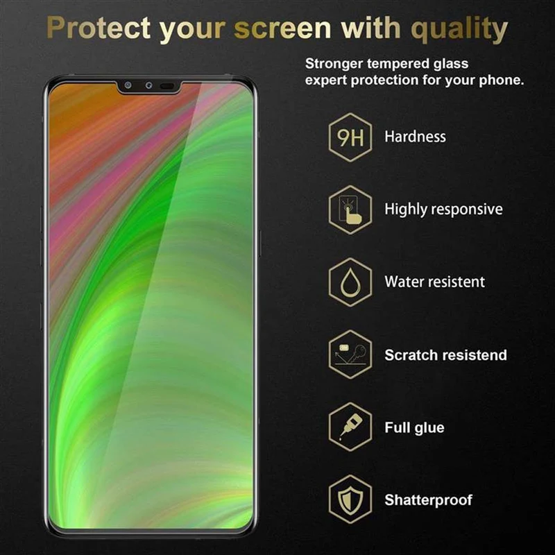 Cadorabo Panzer Folie kompatibel mit LG V40 - Schutzfolie Gehärtetes (Tempered) Display-Schutzglas in 9H Härte mit 3D Touch Kompatibilität
