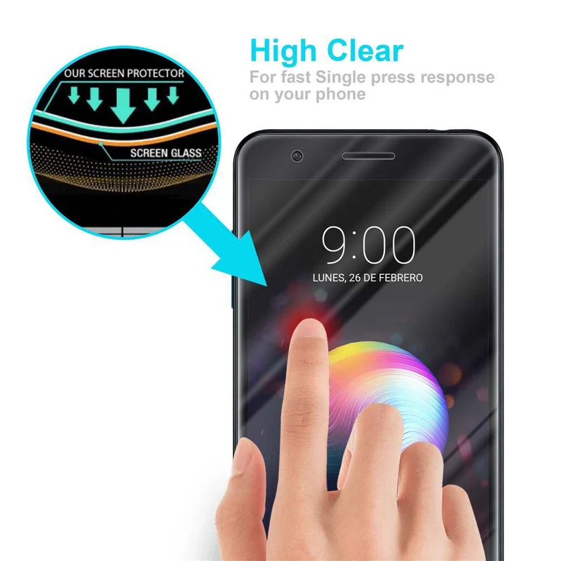 Cadorabo Panzer Folie kompatibel mit LG K10 2018 / K11 / K11 PLUS - Schutzfolie Gehärtetes (Tempered) Display-Schutzglas in 9H Härte mit 3D Touch Kompatibilität