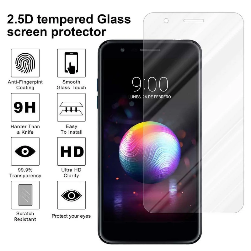 Cadorabo Panzer Folie kompatibel mit LG K10 2018 / K11 / K11 PLUS - Schutzfolie Gehärtetes (Tempered) Display-Schutzglas in 9H Härte mit 3D Touch Kompatibilität