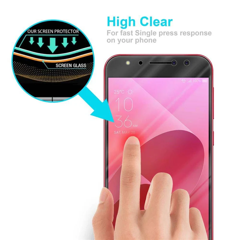 Cadorabo Panzer Folie kompatibel mit Asus ZenFone 4 Selfie PRO - Schutzfolie Gehärtetes (Tempered) Display-Schutzglas in 9H Härte mit 3D Touch Kompatibilität