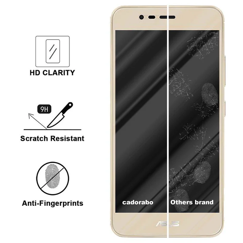 Cadorabo Panzer Folie kompatibel mit Asus ZenFone 3 MAX (5.2 Zoll) - Schutzfolie Gehärtetes (Tempered) Display-Schutzglas in 9H Härte mit 3D Touch Kompatibilität