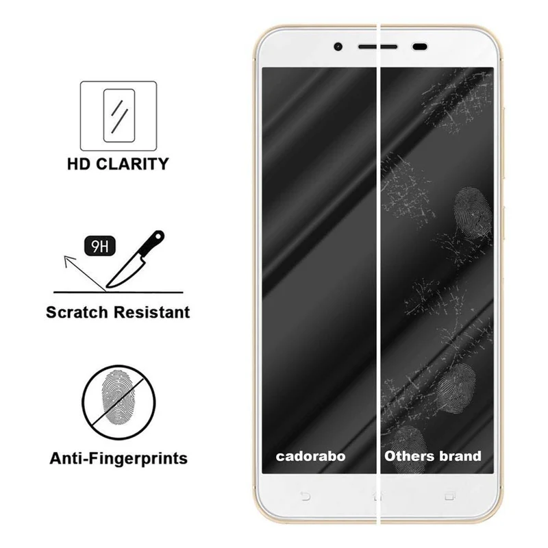 Cadorabo Panzer Folie kompatibel mit Asus ZenFone 3 MAX (5.5 Zoll) - Schutzfolie Gehärtetes (Tempered) Display-Schutzglas in 9H Härte mit 3D Touch Kompatibilität