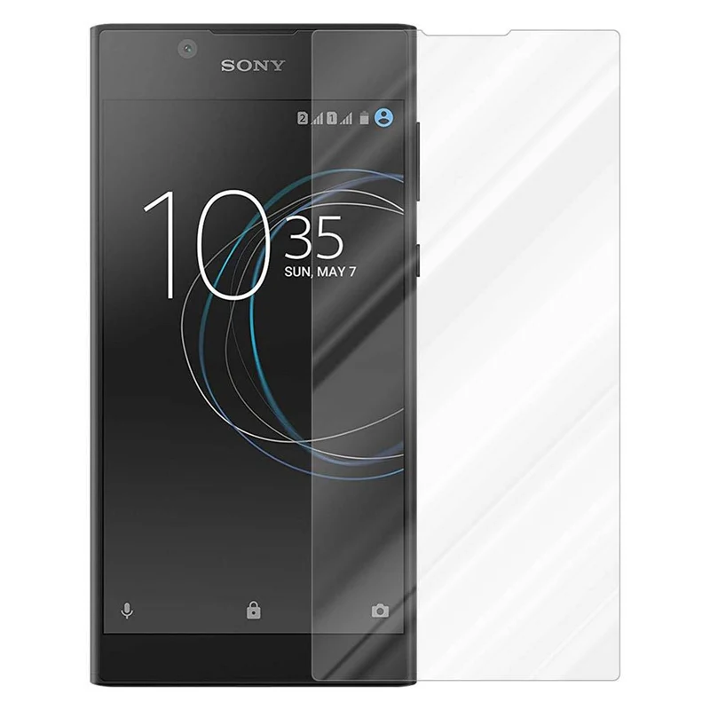 Cadorabo Panzer Folie kompatibel mit Sony Xperia L1 - Schutzfolie Gehärtetes (Tempered) Display-Schutzglas in 9H Härte mit 3D Touch Kompatibilität