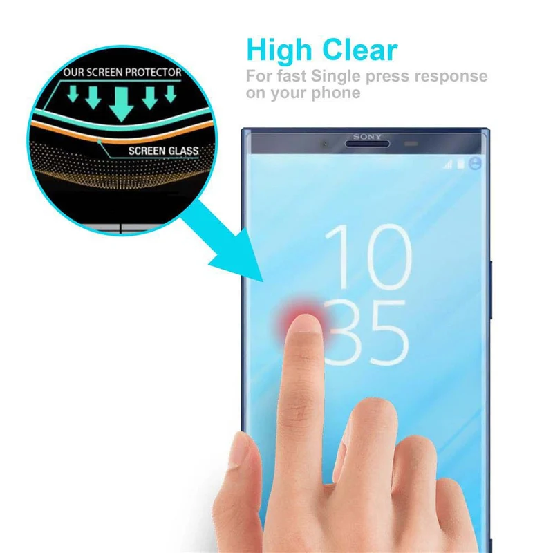 Cadorabo Panzer Folie kompatibel mit Sony Xperia XZ PRO - Schutzfolie Gehärtetes (Tempered) Display-Schutzglas in 9H Härte mit 3D Touch Kompatibilität